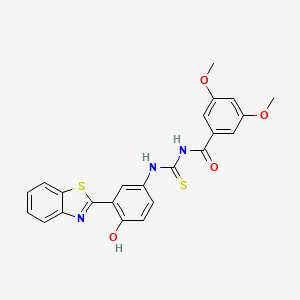 molecular formula C23H19N3O4S2 B3956292 N-({[3-(1,3-benzothiazol-2-yl)-4-hydroxyphenyl]amino}carbonothioyl)-3,5-dimethoxybenzamide 