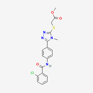 molecular formula C19H17ClN4O3S B3956294 methyl [(5-{4-[(2-chlorobenzoyl)amino]phenyl}-4-methyl-4H-1,2,4-triazol-3-yl)thio]acetate 