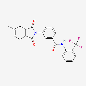 molecular formula C23H19F3N2O3 B3956329 3-(5-methyl-1,3-dioxo-1,3,3a,4,7,7a-hexahydro-2H-isoindol-2-yl)-N-[2-(trifluoromethyl)phenyl]benzamide 