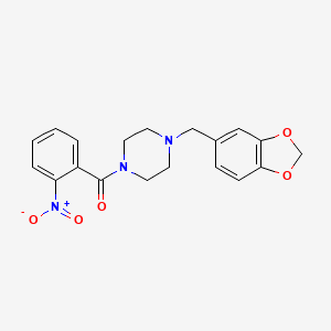 molecular formula C19H19N3O5 B3956344 1-(1,3-benzodioxol-5-ylmethyl)-4-(2-nitrobenzoyl)piperazine 