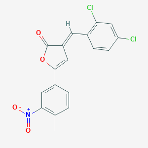 molecular formula C18H11Cl2NO4 B395639 3-(2,4-dichlorobenzylidene)-5-{3-nitro-4-methylphenyl}-2(3H)-furanone 