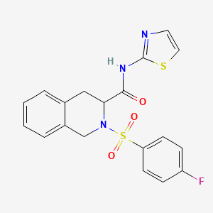 molecular formula C19H16FN3O3S2 B3956397 2-[(4-fluorophenyl)sulfonyl]-N-1,3-thiazol-2-yl-1,2,3,4-tetrahydro-3-isoquinolinecarboxamide 