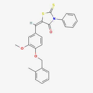 5-{3-methoxy-4-[(2-methylbenzyl)oxy]benzylidene}-3-phenyl-2-thioxo-1,3-thiazolidin-4-one