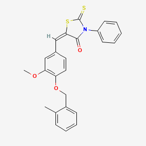 molecular formula C25H21NO3S2 B3956462 5-{3-methoxy-4-[(2-methylbenzyl)oxy]benzylidene}-3-phenyl-2-thioxo-1,3-thiazolidin-4-one 