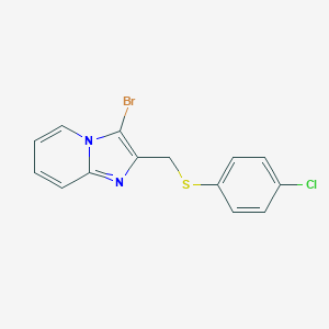 molecular formula C14H10BrClN2S B395648 3-Bromo-2-{[(4-chlorophenyl)sulfanyl]methyl}imidazo[1,2-a]pyridine CAS No. 300695-61-8