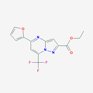 molecular formula C14H10F3N3O3 B395649 Ethyl 5-(furan-2-yl)-7-(trifluoromethyl)pyrazolo[1,5-a]pyrimidine-2-carboxylate 