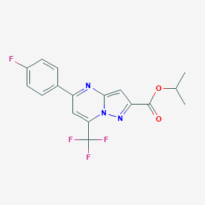 molecular formula C17H13F4N3O2 B395650 Propan-2-yl 5-(4-fluorophenyl)-7-(trifluoromethyl)pyrazolo[1,5-a]pyrimidine-2-carboxylate 