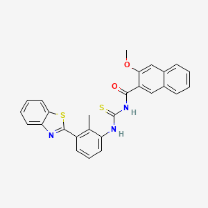 molecular formula C27H21N3O2S2 B3956500 N-({[3-(1,3-benzothiazol-2-yl)-2-methylphenyl]amino}carbonothioyl)-3-methoxy-2-naphthamide 