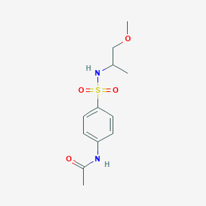 molecular formula C12H18N2O4S B3956509 N-(4-{[(2-methoxy-1-methylethyl)amino]sulfonyl}phenyl)acetamide 
