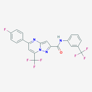 molecular formula C21H11F7N4O B395651 5-(4-fluorophenyl)-7-(trifluoromethyl)-N-[3-(trifluoromethyl)phenyl]pyrazolo[1,5-a]pyrimidine-2-carboxamide 
