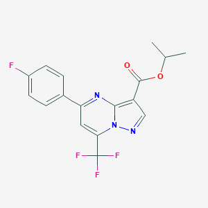 molecular formula C17H13F4N3O2 B395657 Isopropyl 5-(4-fluorophenyl)-7-(trifluoromethyl)pyrazolo[1,5-a]pyrimidine-3-carboxylate 