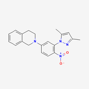 molecular formula C20H20N4O2 B3956588 2-[3-(3,5-dimethyl-1H-pyrazol-1-yl)-4-nitrophenyl]-1,2,3,4-tetrahydroisoquinoline 