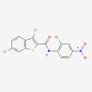 molecular formula C15H7BrCl2N2O3S B3956600 N-(2-bromo-4-nitrophenyl)-3,6-dichloro-1-benzothiophene-2-carboxamide 