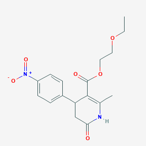 molecular formula C17H20N2O6 B3956637 2-ethoxyethyl 2-methyl-4-(4-nitrophenyl)-6-oxo-1,4,5,6-tetrahydro-3-pyridinecarboxylate 