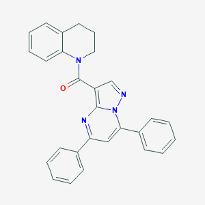 molecular formula C28H22N4O B395664 3,4-dihydroquinolin-1(2H)-yl(5,7-diphenylpyrazolo[1,5-a]pyrimidin-3-yl)methanone 