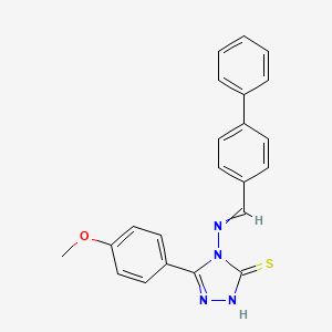 4-[(4-biphenylylmethylene)amino]-5-(4-methoxyphenyl)-4H-1,2,4-triazole-3-thiol