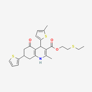 2-(ethylthio)ethyl 2-methyl-4-(5-methyl-2-thienyl)-5-oxo-7-(2-thienyl)-1,4,5,6,7,8-hexahydro-3-quinolinecarboxylate