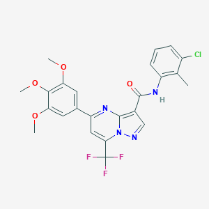 molecular formula C24H20ClF3N4O4 B395666 N-(3-chloro-2-methylphenyl)-7-(trifluoromethyl)-5-(3,4,5-trimethoxyphenyl)pyrazolo[1,5-a]pyrimidine-3-carboxamide 