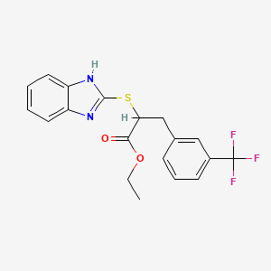 ethyl 2-(1H-benzimidazol-2-ylthio)-3-[3-(trifluoromethyl)phenyl]propanoate