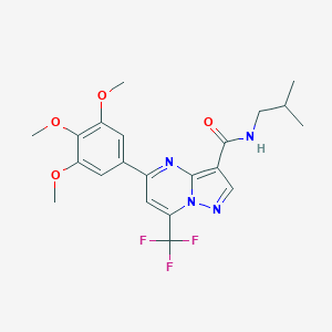 molecular formula C21H23F3N4O4 B395667 N-(2-methylpropyl)-7-(trifluoromethyl)-5-(3,4,5-trimethoxyphenyl)pyrazolo[1,5-a]pyrimidine-3-carboxamide 