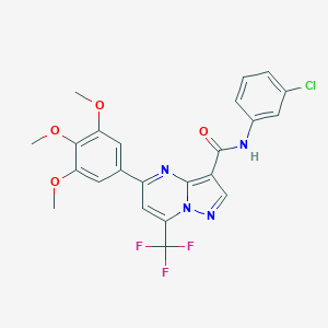 molecular formula C23H18ClF3N4O4 B395671 N-(3-chlorophenyl)-7-(trifluoromethyl)-5-(3,4,5-trimethoxyphenyl)pyrazolo[1,5-a]pyrimidine-3-carboxamide 