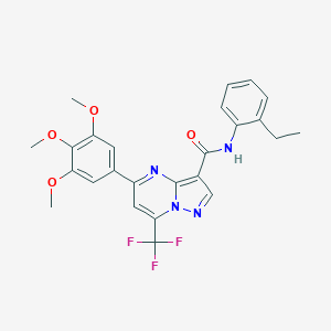 molecular formula C25H23F3N4O4 B395673 N-(2-ethylphenyl)-7-(trifluoromethyl)-5-(3,4,5-trimethoxyphenyl)pyrazolo[1,5-a]pyrimidine-3-carboxamide 