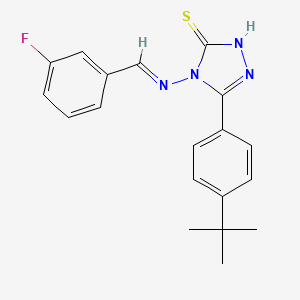 molecular formula C19H19FN4S B3956759 5-(4-tert-butylphenyl)-4-[(3-fluorobenzylidene)amino]-4H-1,2,4-triazole-3-thiol 