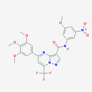 molecular formula C24H20F3N5O7 B395677 N-{3-nitro-5-methoxyphenyl}-7-(trifluoromethyl)-5-(3,4,5-trimethoxyphenyl)pyrazolo[1,5-a]pyrimidine-3-carboxamide 