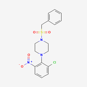 molecular formula C17H18ClN3O4S B3956770 1-(benzylsulfonyl)-4-(2-chloro-6-nitrophenyl)piperazine 