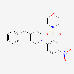 4-{[2-(4-benzyl-1-piperidinyl)-5-nitrophenyl]sulfonyl}morpholine