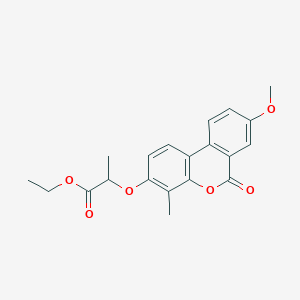 molecular formula C20H20O6 B3956796 ethyl 2-[(8-methoxy-4-methyl-6-oxo-6H-benzo[c]chromen-3-yl)oxy]propanoate 