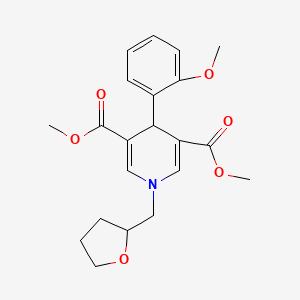 molecular formula C21H25NO6 B3956807 dimethyl 4-(2-methoxyphenyl)-1-(tetrahydro-2-furanylmethyl)-1,4-dihydro-3,5-pyridinedicarboxylate 