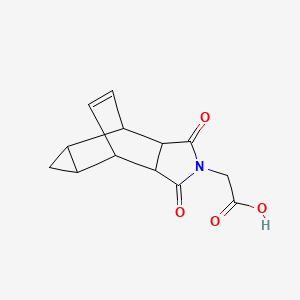 molecular formula C13H13NO4 B3956812 (3,5-dioxo-4-azatetracyclo[5.3.2.0~2,6~.0~8,10~]dodec-11-en-4-yl)acetic acid 