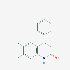 molecular formula C18H19NO B3956822 6,7-dimethyl-4-(4-methylphenyl)-3,4-dihydro-2(1H)-quinolinone 