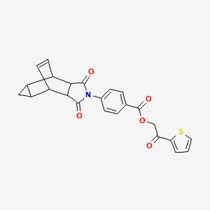molecular formula C24H19NO5S B3956838 2-oxo-2-(2-thienyl)ethyl 4-(3,5-dioxo-4-azatetracyclo[5.3.2.0~2,6~.0~8,10~]dodec-11-en-4-yl)benzoate 