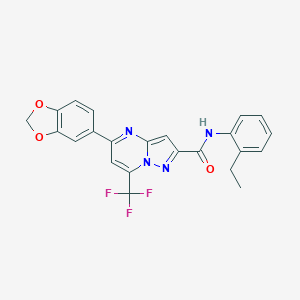 molecular formula C23H17F3N4O3 B395684 5-(1,3-benzodioxol-5-yl)-N-(2-ethylphenyl)-7-(trifluoromethyl)pyrazolo[1,5-a]pyrimidine-2-carboxamide 