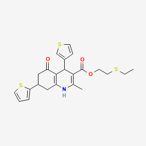 2-(ethylthio)ethyl 2-methyl-5-oxo-7-(2-thienyl)-4-(3-thienyl)-1,4,5,6,7,8-hexahydro-3-quinolinecarboxylate