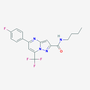 molecular formula C18H16F4N4O B395688 N-butyl-5-(4-fluorophenyl)-7-(trifluoromethyl)pyrazolo[1,5-a]pyrimidine-2-carboxamide 