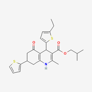 molecular formula C25H29NO3S2 B3956890 isobutyl 4-(5-ethyl-2-thienyl)-2-methyl-5-oxo-7-(2-thienyl)-1,4,5,6,7,8-hexahydro-3-quinolinecarboxylate 