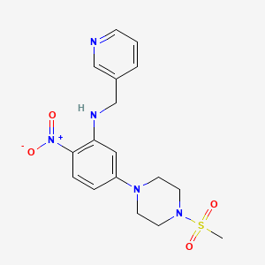 molecular formula C17H21N5O4S B3956900 5-[4-(methylsulfonyl)-1-piperazinyl]-2-nitro-N-(3-pyridinylmethyl)aniline 