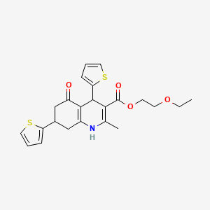 molecular formula C23H25NO4S2 B3956908 2-ethoxyethyl 2-methyl-5-oxo-4,7-di-2-thienyl-1,4,5,6,7,8-hexahydro-3-quinolinecarboxylate 