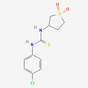 molecular formula C11H13ClN2O2S2 B3956931 N-(4-chlorophenyl)-N'-(1,1-dioxidotetrahydro-3-thienyl)thiourea 