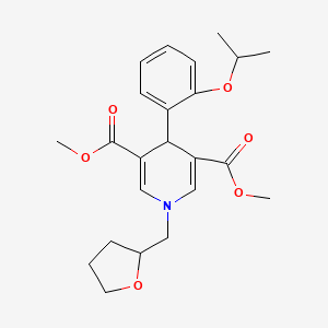 molecular formula C23H29NO6 B3956946 dimethyl 4-(2-isopropoxyphenyl)-1-(tetrahydro-2-furanylmethyl)-1,4-dihydro-3,5-pyridinedicarboxylate 