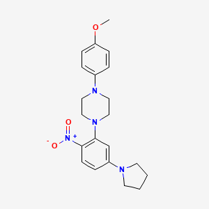 molecular formula C21H26N4O3 B3956971 1-(4-methoxyphenyl)-4-[2-nitro-5-(1-pyrrolidinyl)phenyl]piperazine 