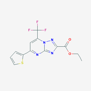 molecular formula C13H9F3N4O2S B395699 Ethyl 5-(2-thienyl)-7-(trifluoromethyl)[1,2,4]triazolo[1,5-a]pyrimidine-2-carboxylate 