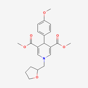 molecular formula C21H25NO6 B3956997 dimethyl 4-(4-methoxyphenyl)-1-(tetrahydro-2-furanylmethyl)-1,4-dihydro-3,5-pyridinedicarboxylate 