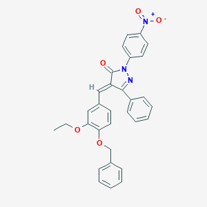molecular formula C31H25N3O5 B395700 4-[4-(benzyloxy)-3-ethoxybenzylidene]-2-{4-nitrophenyl}-5-phenyl-2,4-dihydro-3H-pyrazol-3-one 
