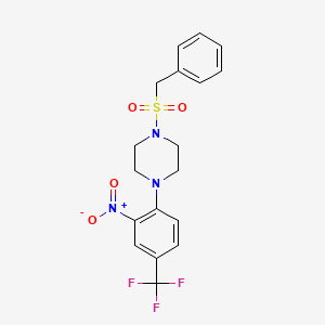 molecular formula C18H18F3N3O4S B3957006 1-(benzylsulfonyl)-4-[2-nitro-4-(trifluoromethyl)phenyl]piperazine 