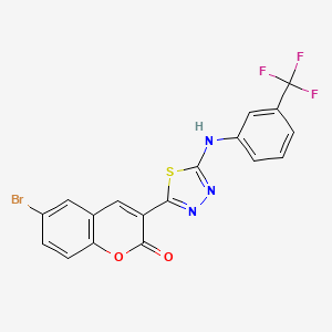6-bromo-3-(5-{[3-(trifluoromethyl)phenyl]amino}-1,3,4-thiadiazol-2-yl)-2H-chromen-2-one