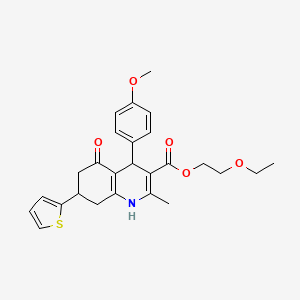 2-ethoxyethyl 4-(4-methoxyphenyl)-2-methyl-5-oxo-7-(2-thienyl)-1,4,5,6,7,8-hexahydro-3-quinolinecarboxylate